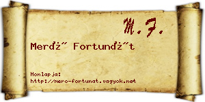 Merő Fortunát névjegykártya